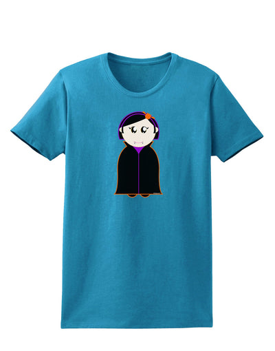 Cute Vampire Girl Halloween Womens Dark T-Shirt-TooLoud-Turquoise-X-Small-Davson Sales