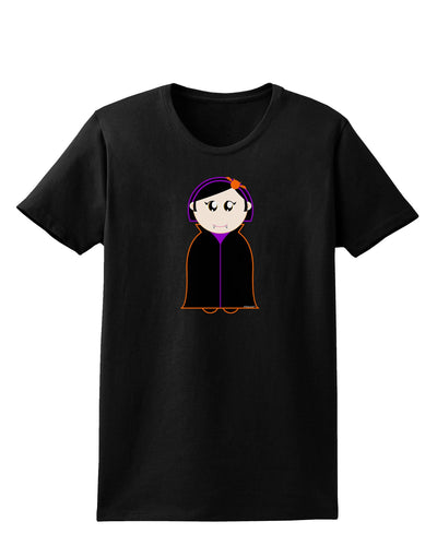 Cute Vampire Girl Halloween Womens Dark T-Shirt-TooLoud-Black-X-Small-Davson Sales