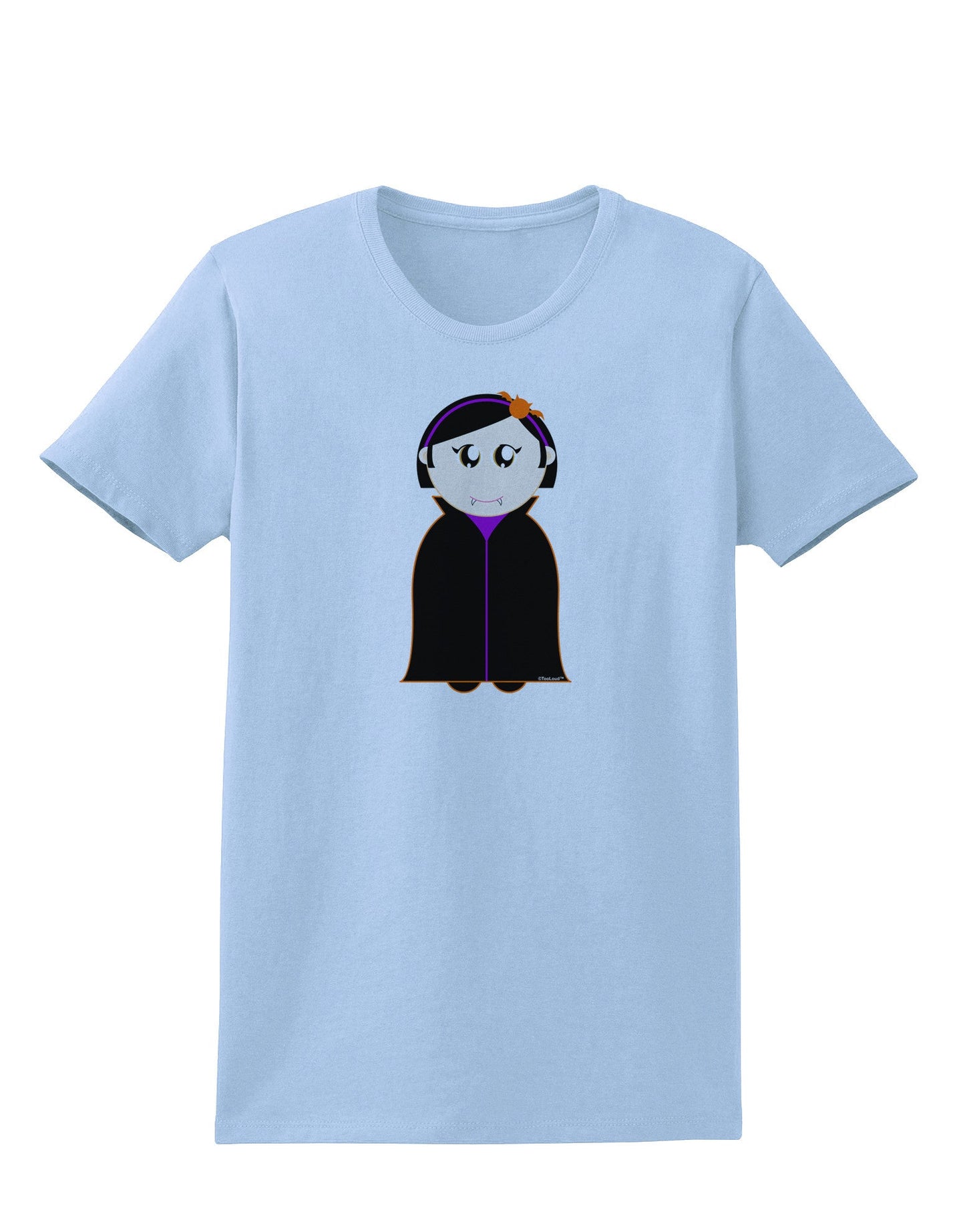 Cute Vampire Girl Halloween Womens T-Shirt-Womens T-Shirt-TooLoud-Light-Blue-X-Small-Davson Sales