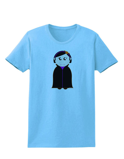 Cute Vampire Girl Halloween Womens T-Shirt-Womens T-Shirt-TooLoud-Aquatic-Blue-X-Small-Davson Sales