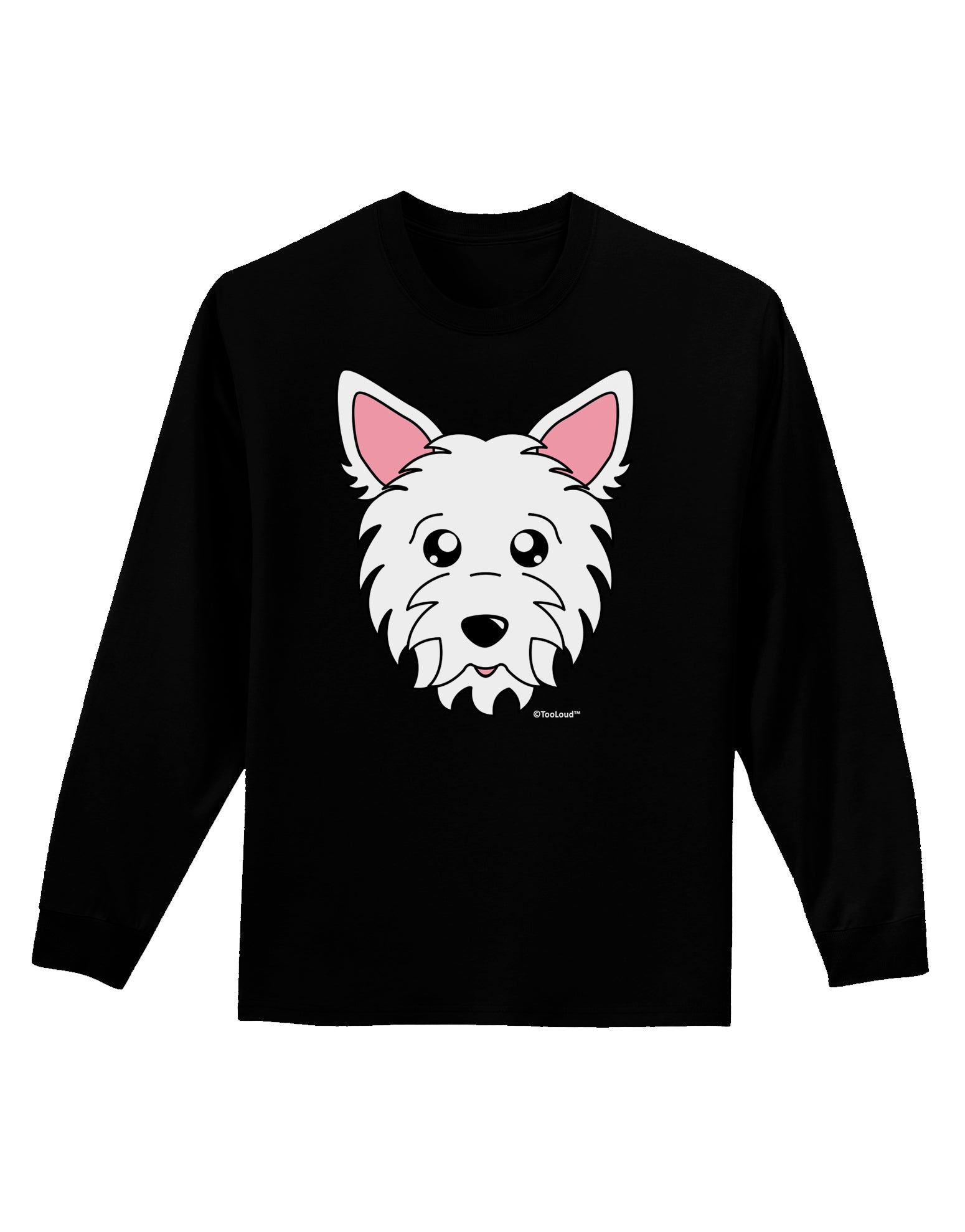 Cute West Highland White Terrier Westie Dog Adult Long Sleeve Dark T-Shirt by TooLoud-TooLoud-Black-Small-Davson Sales