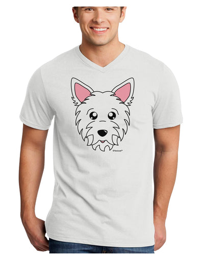 Cute West Highland White Terrier Westie Dog Adult V-Neck T-shirt by TooLoud-Mens V-Neck T-Shirt-TooLoud-White-Small-Davson Sales