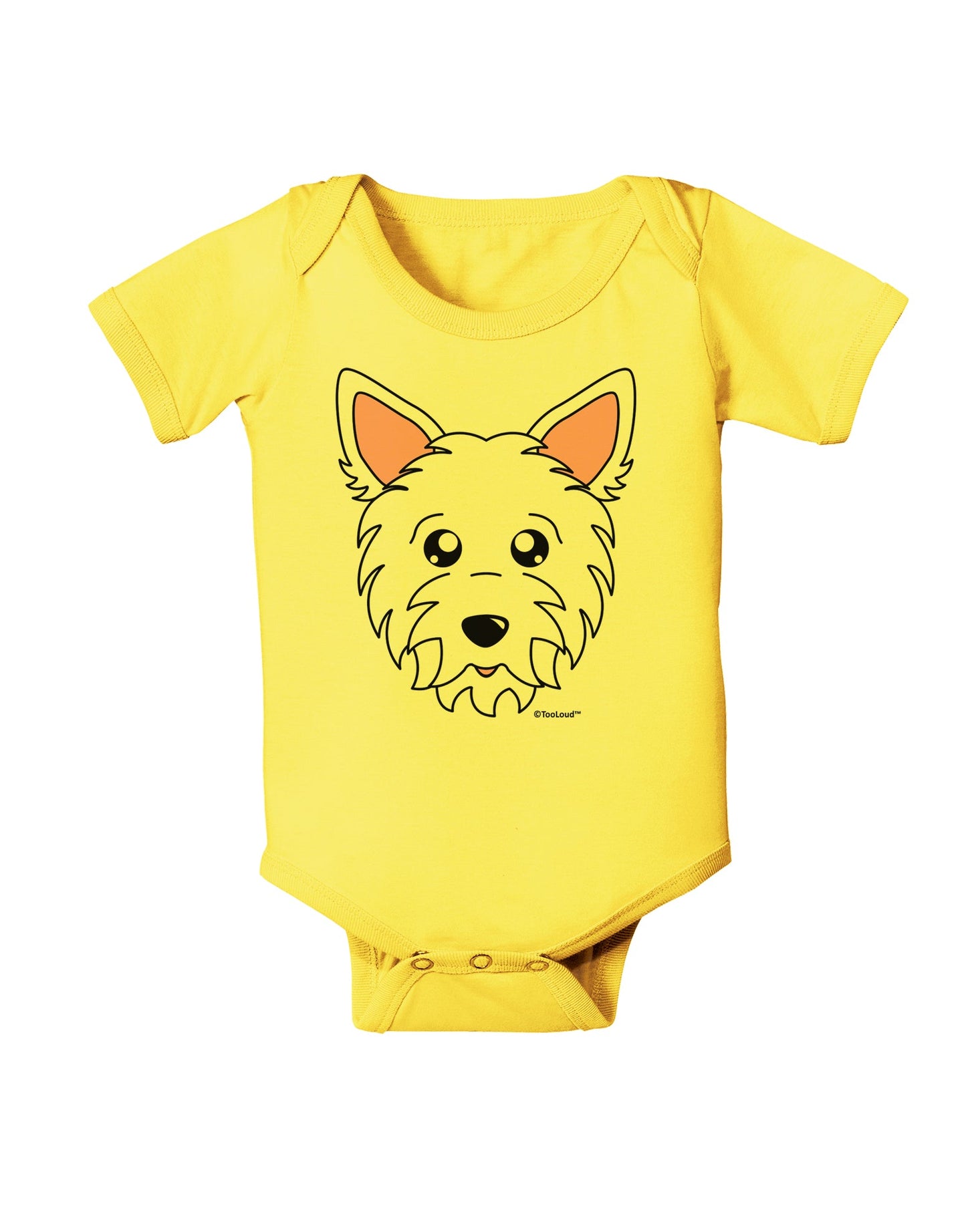 Cute West Highland White Terrier Westie Dog Baby Romper Bodysuit by TooLoud-Baby Romper-TooLoud-Yellow-06-Months-Davson Sales