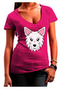 Cute West Highland White Terrier Westie Dog Juniors V-Neck Dark T-Shirt by TooLoud-Womens V-Neck T-Shirts-TooLoud-Hot-Pink-Juniors Fitted Small-Davson Sales