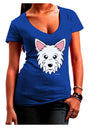 Cute West Highland White Terrier Westie Dog Juniors V-Neck Dark T-Shirt by TooLoud-Womens V-Neck T-Shirts-TooLoud-Royal-Blue-Juniors Fitted Small-Davson Sales