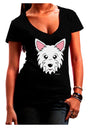 Cute West Highland White Terrier Westie Dog Juniors V-Neck Dark T-Shirt by TooLoud-Womens V-Neck T-Shirts-TooLoud-Black-Juniors Fitted Small-Davson Sales