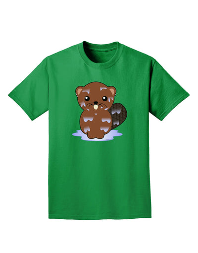 Cute Wet Beaver Adult Dark T-Shirt-Mens T-Shirt-TooLoud-Kelly-Green-Small-Davson Sales