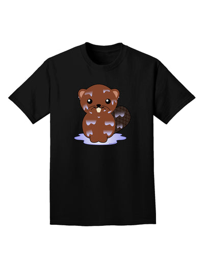 Cute Wet Beaver Adult Dark T-Shirt-Mens T-Shirt-TooLoud-Black-Small-Davson Sales