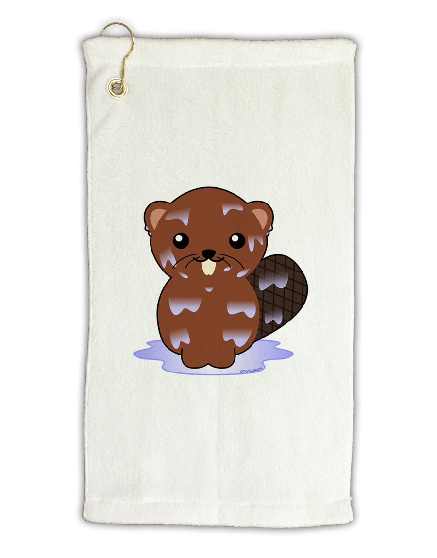 Cute Wet Beaver Micro Terry Gromet Golf Towel 11&#x22;x19-Golf Towel-TooLoud-White-Davson Sales