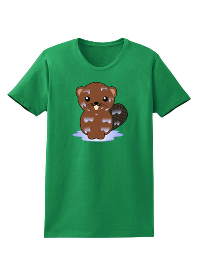 Cute Wet Beaver Womens Dark T-Shirt-TooLoud-Kelly-Green-X-Small-Davson Sales