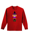 Cute Witch Halloween Adult Long Sleeve Dark T-Shirt-TooLoud-Red-Small-Davson Sales