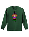 Cute Witch Halloween Adult Long Sleeve Dark T-Shirt-TooLoud-Dark-Green-Small-Davson Sales