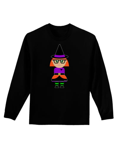 Cute Witch Halloween Adult Long Sleeve Dark T-Shirt-TooLoud-Black-Small-Davson Sales