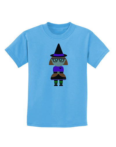 Cute Witch Halloween Childrens T-Shirt-Childrens T-Shirt-TooLoud-Aquatic-Blue-X-Small-Davson Sales