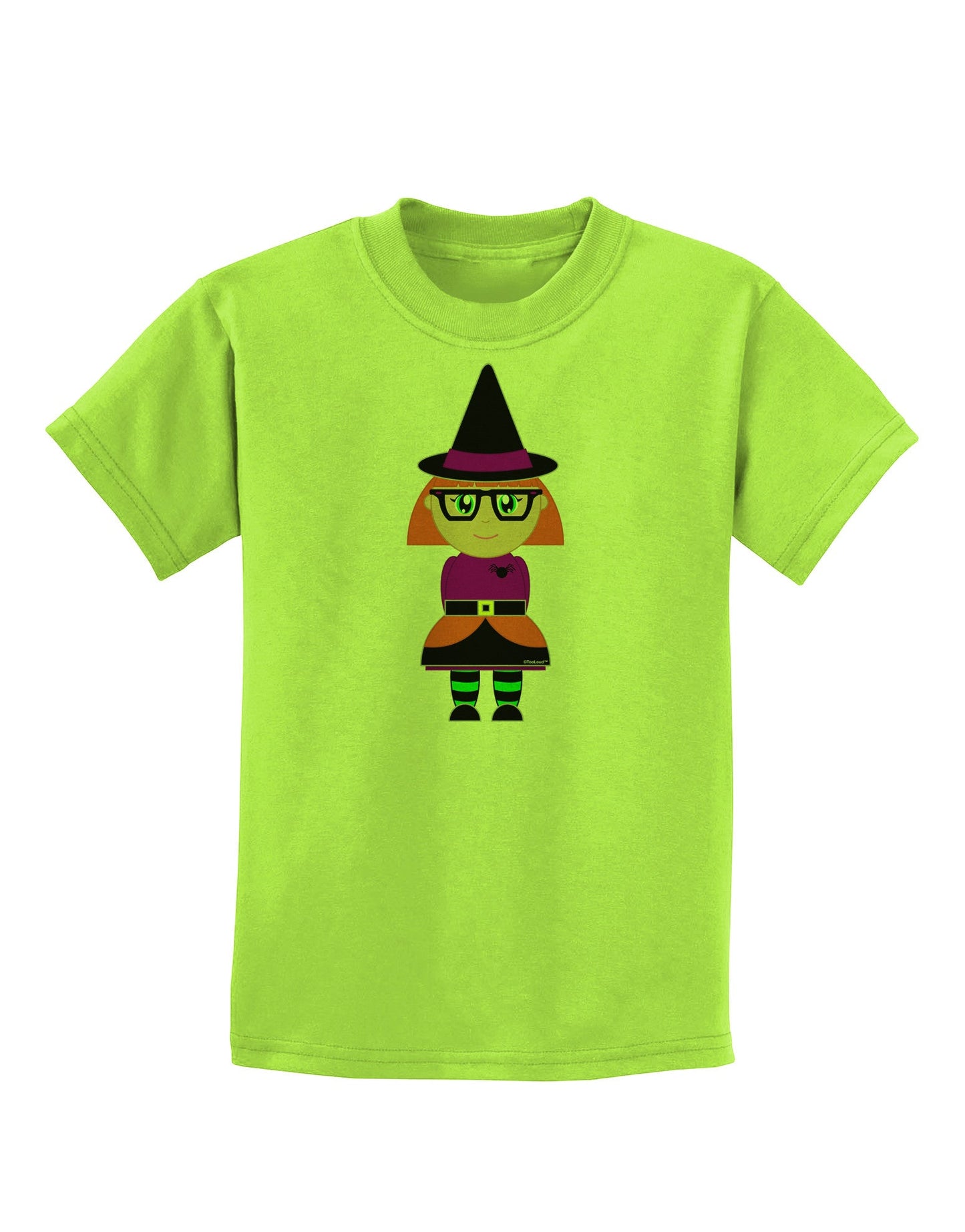 Cute Witch Halloween Childrens T-Shirt-Childrens T-Shirt-TooLoud-Lime-Green-X-Small-Davson Sales