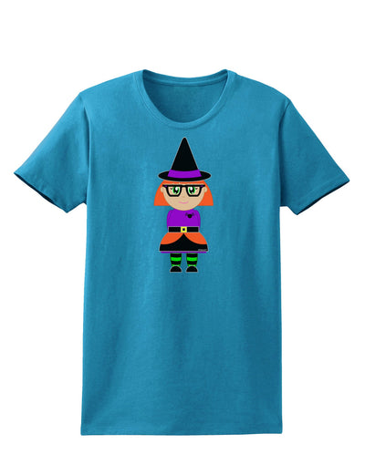 Cute Witch Halloween Womens Dark T-Shirt-TooLoud-Turquoise-X-Small-Davson Sales