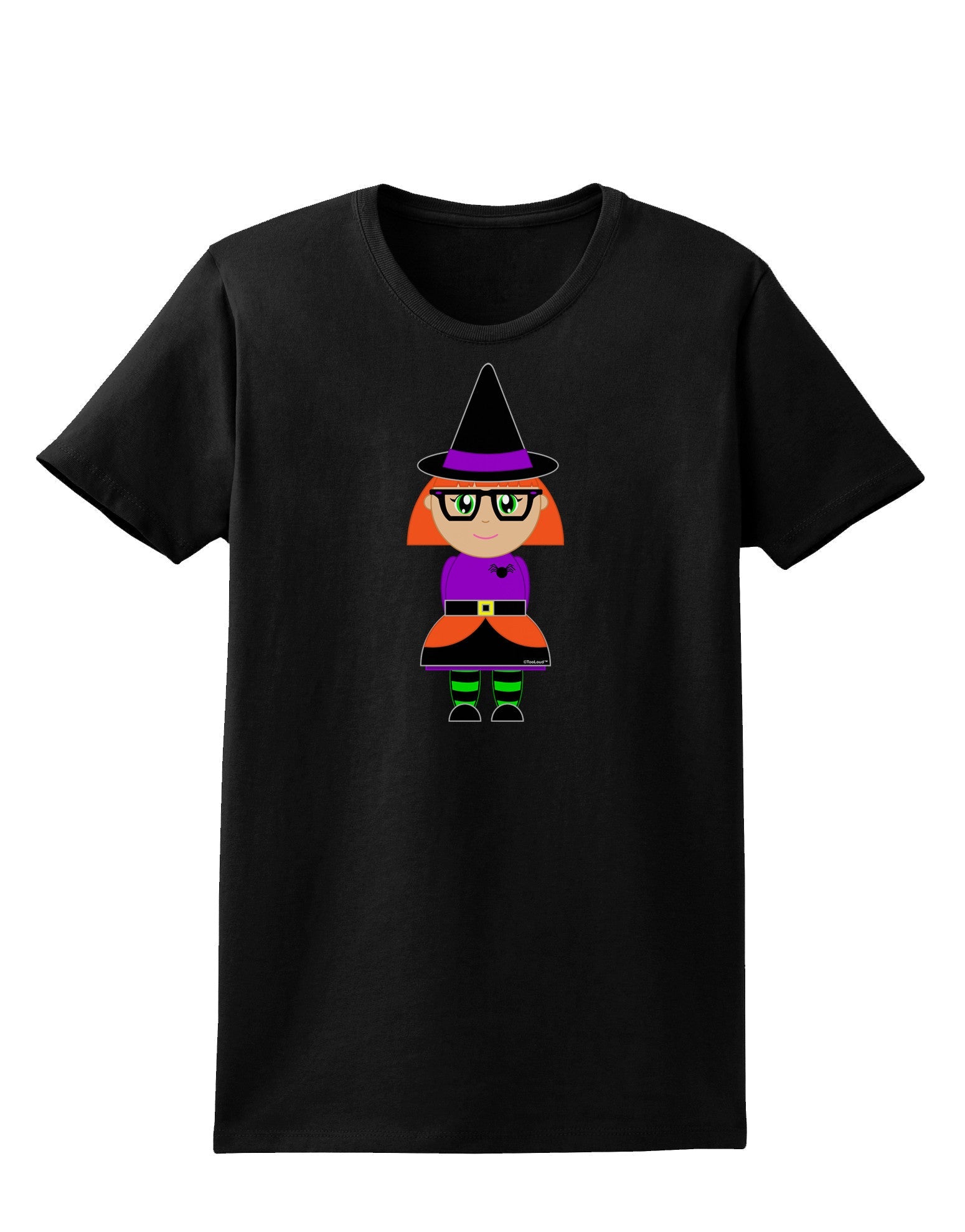 Cute Witch Halloween Womens Dark T-Shirt-TooLoud-Black-X-Small-Davson Sales