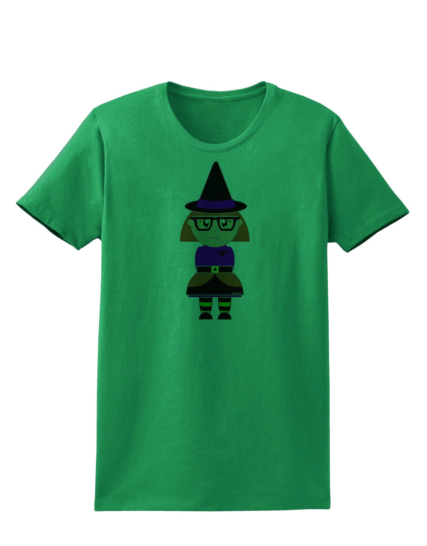 Cute Witch Halloween Womens T-Shirt-Womens T-Shirt-TooLoud-Kelly-Green-X-Small-Davson Sales