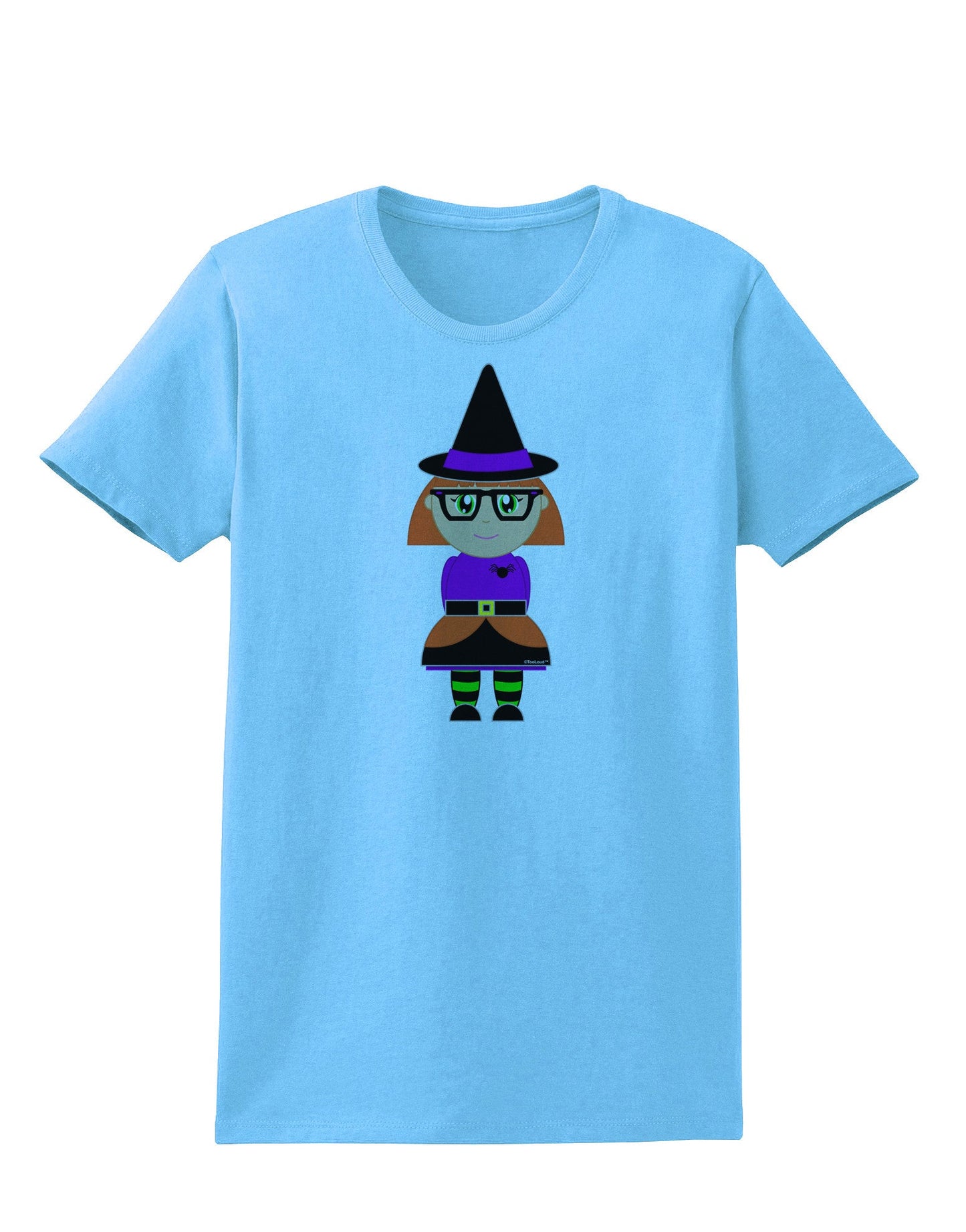 Cute Witch Halloween Womens T-Shirt-Womens T-Shirt-TooLoud-Aquatic-Blue-X-Small-Davson Sales