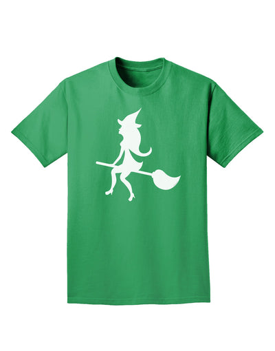 Cute Witch on Broom Silhouette Halloween Adult Dark T-Shirt-Mens T-Shirt-TooLoud-Kelly-Green-Small-Davson Sales