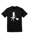 Cute Witch on Broom Silhouette Halloween Adult Dark T-Shirt-Mens T-Shirt-TooLoud-Black-Small-Davson Sales