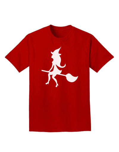 Cute Witch on Broom Silhouette Halloween Adult Dark T-Shirt-Mens T-Shirt-TooLoud-Red-Small-Davson Sales