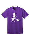 Cute Witch on Broom Silhouette Halloween Adult Dark T-Shirt-Mens T-Shirt-TooLoud-Purple-Small-Davson Sales