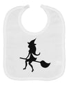 Cute Witch on Broom Silhouette Halloween Baby Bib