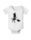 Cute Witch on Broom Silhouette Halloween Baby Romper Bodysuit-Baby Romper-TooLoud-White-06-Months-Davson Sales