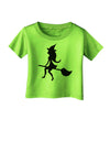 Cute Witch on Broom Silhouette Halloween Infant T-Shirt-Infant T-Shirt-TooLoud-Lime-Green-06-Months-Davson Sales