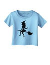 Cute Witch on Broom Silhouette Halloween Infant T-Shirt-Infant T-Shirt-TooLoud-Aquatic-Blue-06-Months-Davson Sales