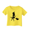 Cute Witch on Broom Silhouette Halloween Infant T-Shirt-Infant T-Shirt-TooLoud-Yellow-06-Months-Davson Sales