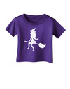 Cute Witch on Broom Silhouette Halloween Infant T-Shirt Dark-Infant T-Shirt-TooLoud-Purple-06-Months-Davson Sales