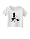 Cute Witch on Broom Silhouette Halloween Infant T-Shirt-Infant T-Shirt-TooLoud-White-06-Months-Davson Sales