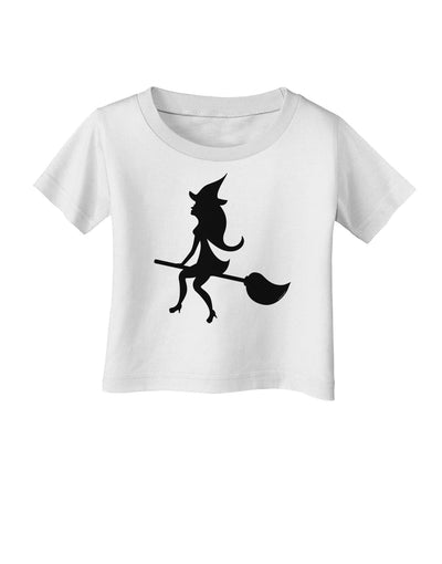 Cute Witch on Broom Silhouette Halloween Infant T-Shirt-Infant T-Shirt-TooLoud-White-06-Months-Davson Sales