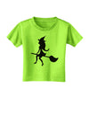 Cute Witch on Broom Silhouette Halloween Toddler T-Shirt-Toddler T-Shirt-TooLoud-Lime-Green-2T-Davson Sales