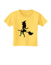 Cute Witch on Broom Silhouette Halloween Toddler T-Shirt-Toddler T-Shirt-TooLoud-Yellow-2T-Davson Sales