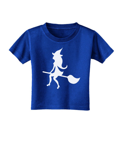 Cute Witch on Broom Silhouette Halloween Toddler T-Shirt Dark-Toddler T-Shirt-TooLoud-Red-2T-Davson Sales