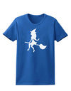 Cute Witch on Broom Silhouette Halloween Womens Dark T-Shirt-TooLoud-Royal-Blue-X-Small-Davson Sales