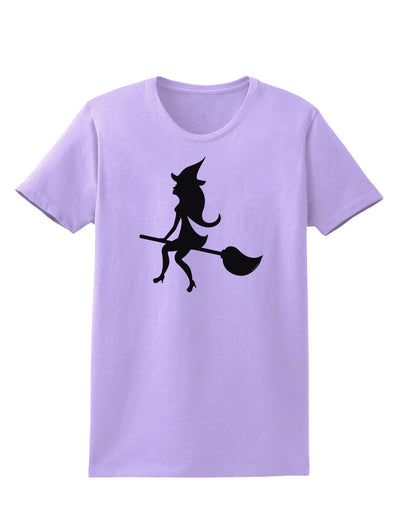 Cute Witch on Broom Silhouette Halloween Womens T-Shirt-Womens T-Shirt-TooLoud-Lavender-X-Small-Davson Sales