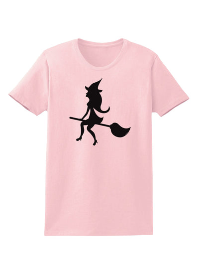 Cute Witch on Broom Silhouette Halloween Womens T-Shirt-Womens T-Shirt-TooLoud-PalePink-X-Small-Davson Sales