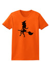 Cute Witch on Broom Silhouette Halloween Womens T-Shirt-Womens T-Shirt-TooLoud-Orange-X-Small-Davson Sales