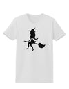 Cute Witch on Broom Silhouette Halloween Womens T-Shirt-Womens T-Shirt-TooLoud-White-X-Small-Davson Sales