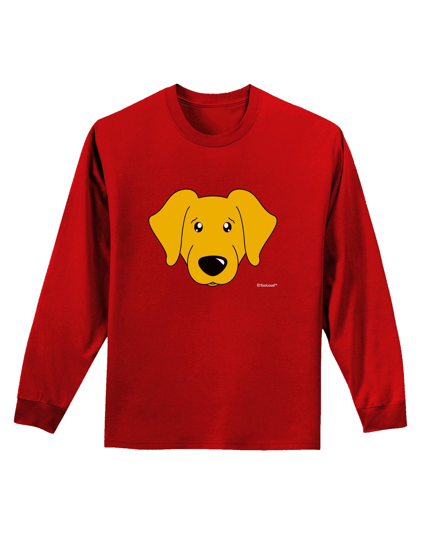 Cute Yellow Labrador Retriever Dog Adult Long Sleeve Dark T-Shirt by TooLoud-TooLoud-Red-Small-Davson Sales