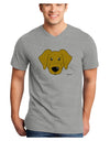 Cute Yellow Labrador Retriever Dog Adult V-Neck T-shirt by TooLoud-Mens V-Neck T-Shirt-TooLoud-HeatherGray-Small-Davson Sales