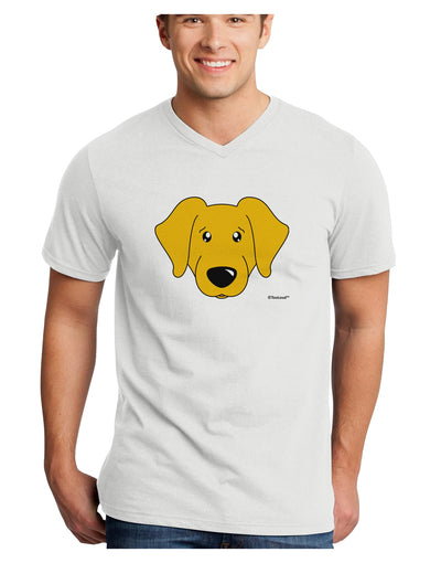 Cute Yellow Labrador Retriever Dog Adult V-Neck T-shirt by TooLoud-Mens V-Neck T-Shirt-TooLoud-White-Small-Davson Sales