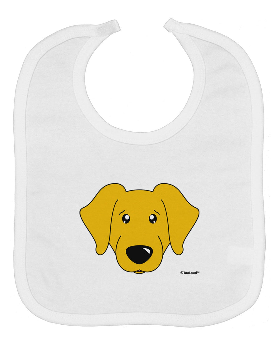 Cute Yellow Labrador Retriever Dog Baby Bib by TooLoud