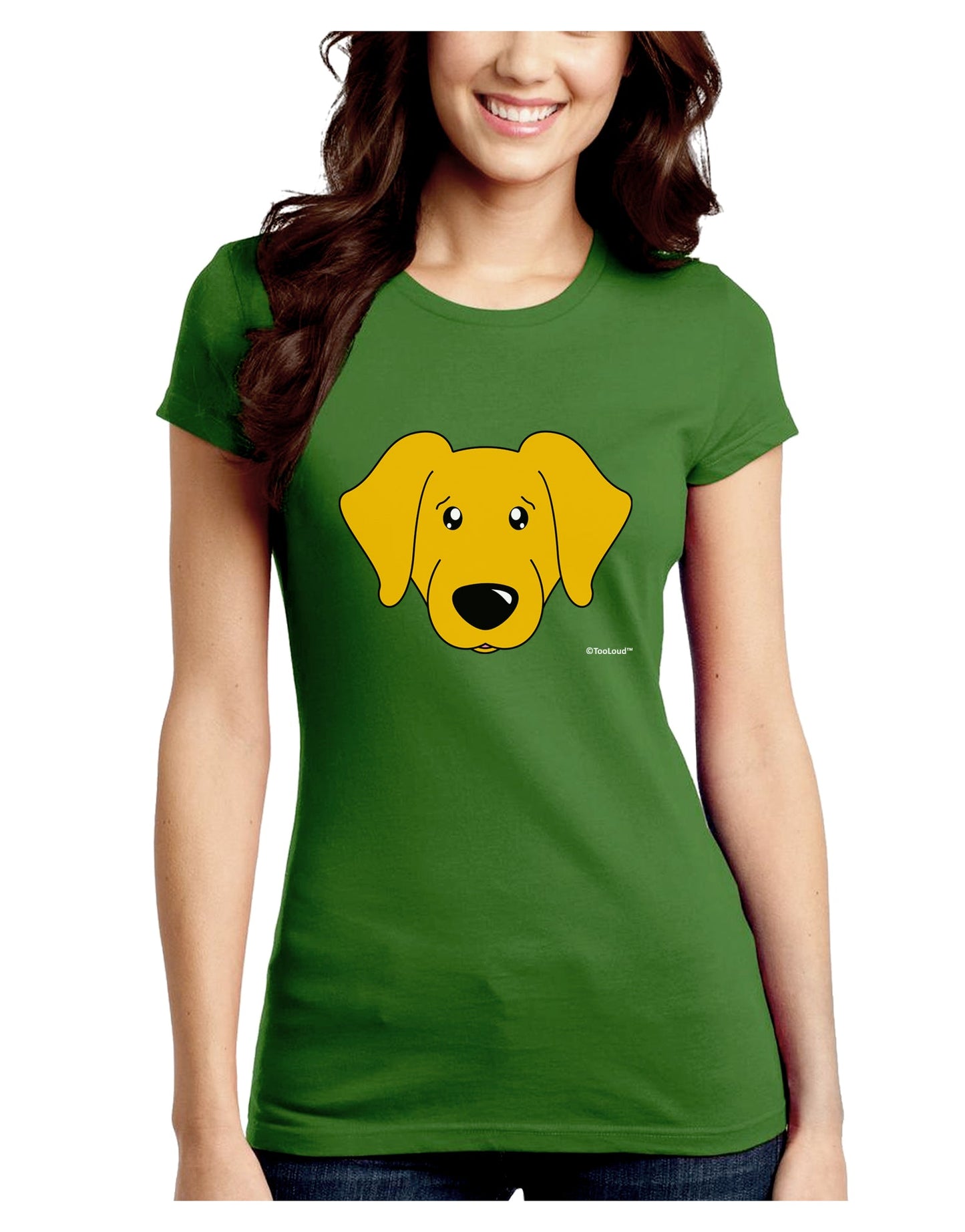 Cute Yellow Labrador Retriever Dog Juniors Crew Dark T-Shirt by TooLoud-T-Shirts Juniors Tops-TooLoud-Kiwi-Green-Juniors Fitted X-Small-Davson Sales