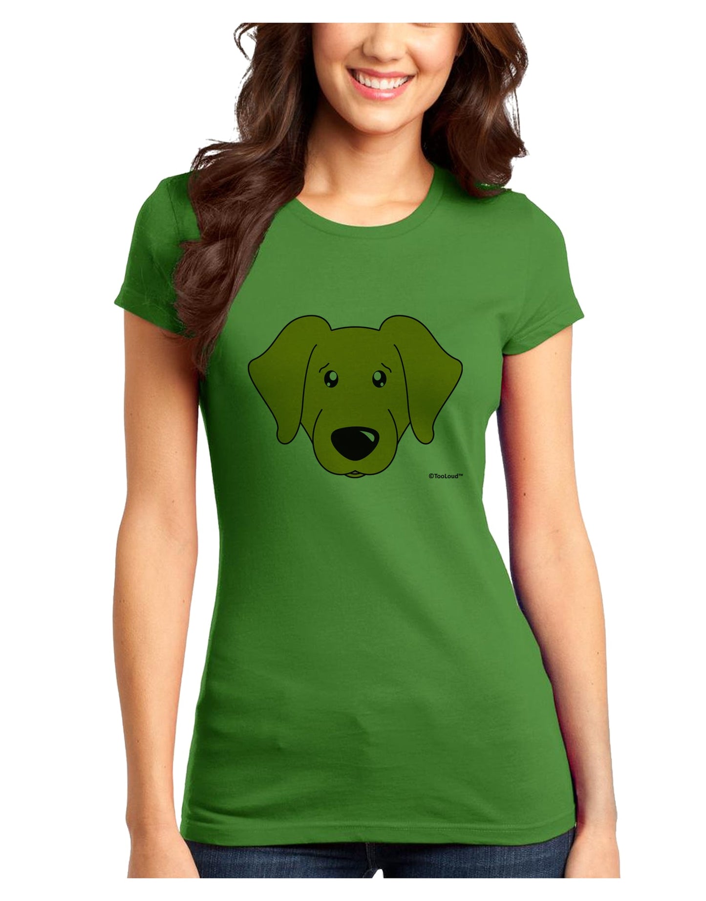 Cute Yellow Labrador Retriever Dog Juniors T-Shirt by TooLoud-Womens Juniors T-Shirt-TooLoud-Kiwi-Green-Juniors Fitted X-Small-Davson Sales