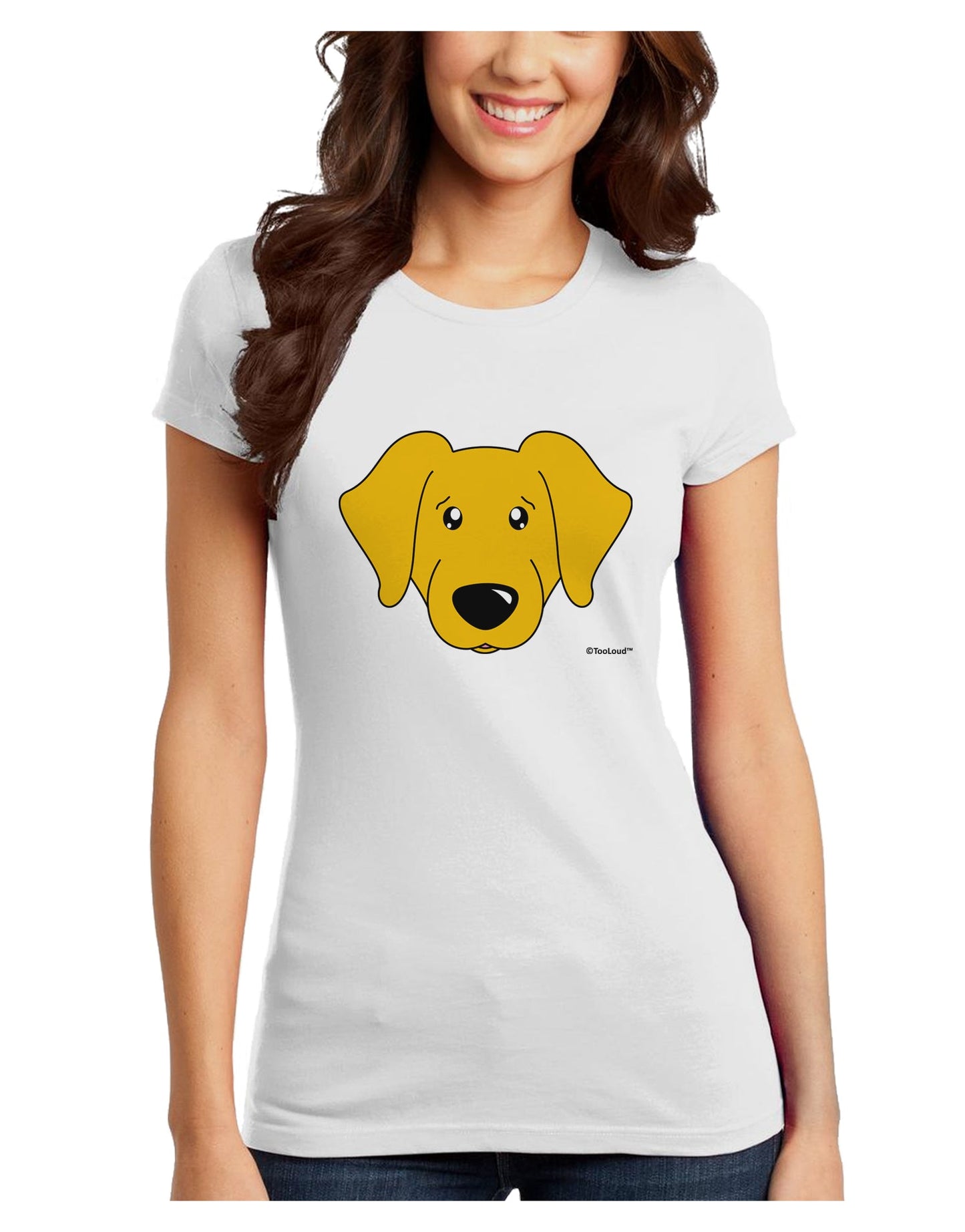Cute Yellow Labrador Retriever Dog Juniors T-Shirt by TooLoud-Womens Juniors T-Shirt-TooLoud-White-Juniors Fitted X-Small-Davson Sales
